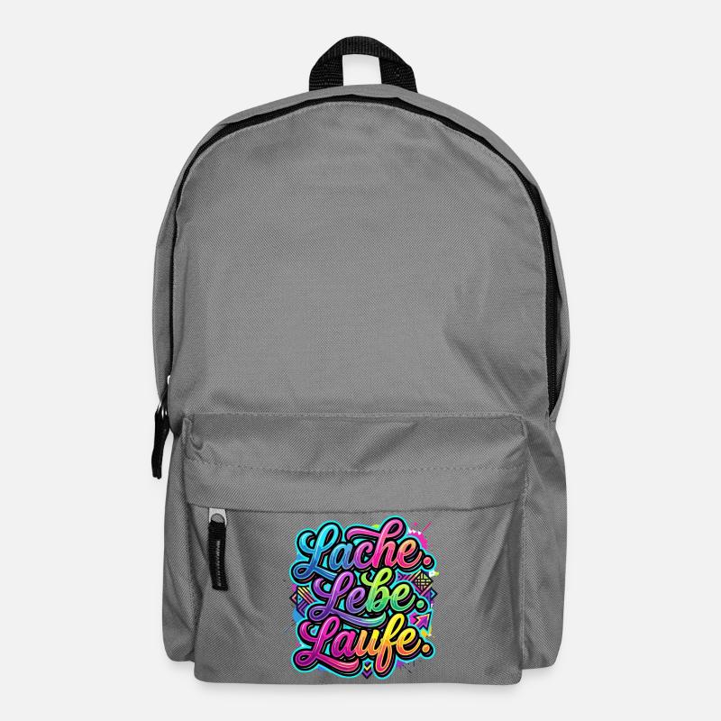 Lache Lebe Laufe Graffiti - Rucksack - Mittelgrau