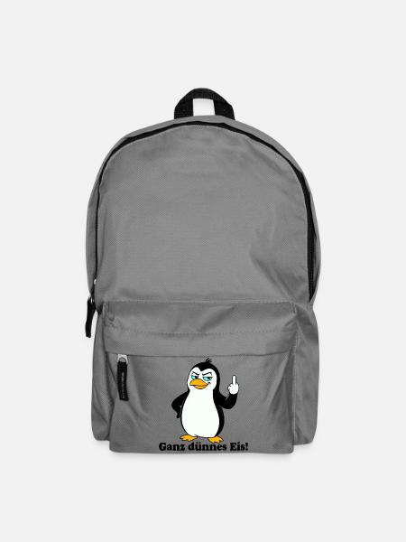 Frecher Pinguin Mittelfinger - Rucksack - Mittelgrau