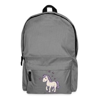 Süßes Pony mit Schmetterlingen - Rucksack - Mittelgrau - Vorne