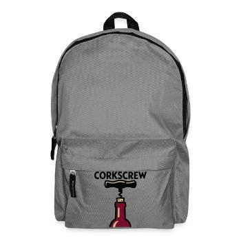 Korkenzieher Wein Grafik - Rucksack - Mittelgrau - Vorne