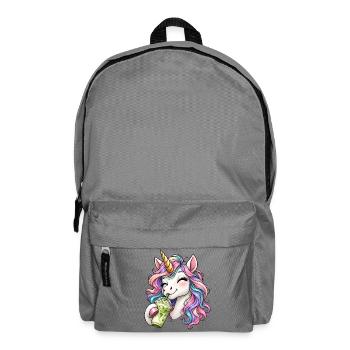 Einhorn mit Matcha Latte - Rucksack - Mittelgrau - Vorne