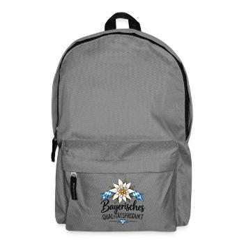 Bayerisches Qualitätsprodukt - mit Edelweiß  - Rucksack - Mittelgrau - Vorne