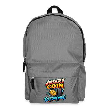 Münze einfügen, um fortzufahren – Retro Arcade - Rucksack - Mittelgrau - Vorne