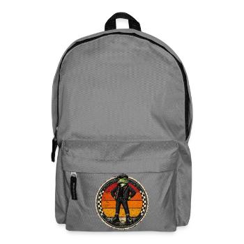  Vintage Frosch, Ska-Reggae Rock-Music Ska-Punk, - Rucksack - Mittelgrau - Vorne