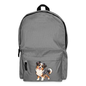 Australian Shepherd Kawaii Style – Süßer Hund - Rucksack - Mittelgrau - Vorne