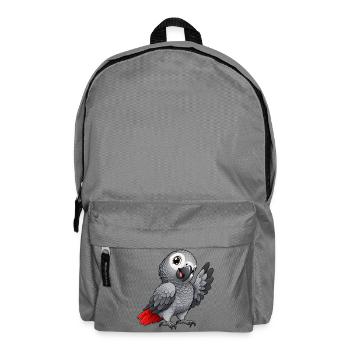 Graupapagei Kawaii Style – Süßer Papagei - Rucksack - Mittelgrau - Vorne