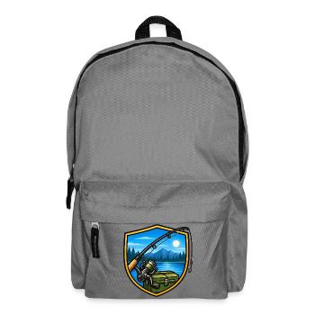 Seeangeln bei Abendlicht - Rucksack - Mittelgrau - Vorne