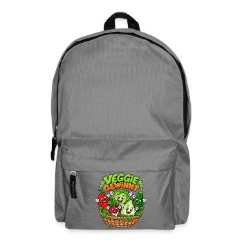 Veggie Gewinnt: Bunte Gemüsefreude - Rucksack - Mittelgrau - Vorne