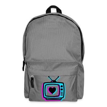 Neon Herz TV Retro - Rucksack - Mittelgrau - Vorne