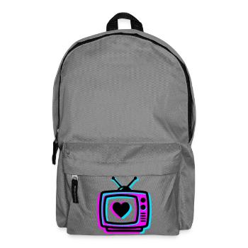 Pink TV Herz Glitch Icon - Rucksack - Mittelgrau - Vorne