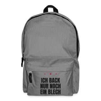 Ich back nur noch ein Blech – Weihnachtsbäckerei - Rucksack - Mittelgrau - Vorne