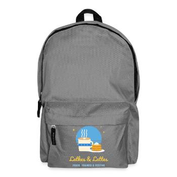 Latkes und Lattes lustiges Chanukka - Rucksack - Mittelgrau - Vorne