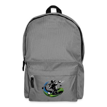 Golfer-Silhouette im Schwungkreis - Rucksack - Mittelgrau - Vorne