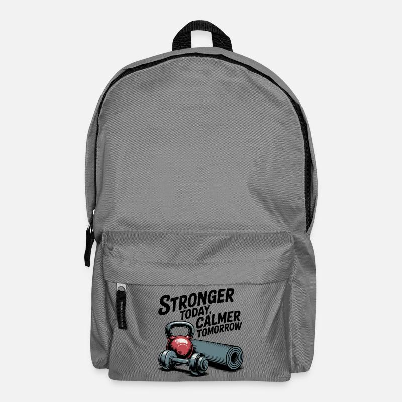 Stronger Today, Calmer Tomorrow – Fit & Zen - Rucksack - Mittelgrau