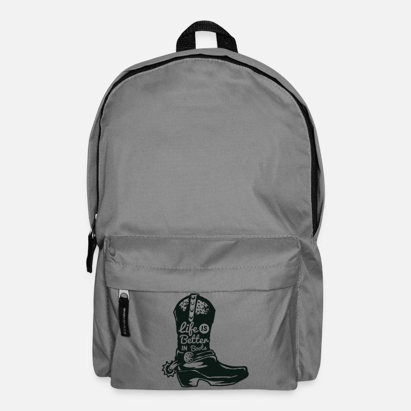 Stiefel Cowboy Western Pferd Sporn Spruch Geschenk - Rucksack - Mittelgrau