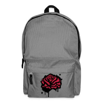 Abstrakte Rote Rose Minimalistische Floral Grafik - Rucksack - Mittelgrau - Vorne