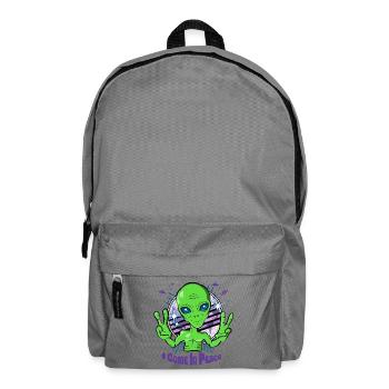 Alien comes in peace - Space Alien UFO - Backpack - elephant grey - Front