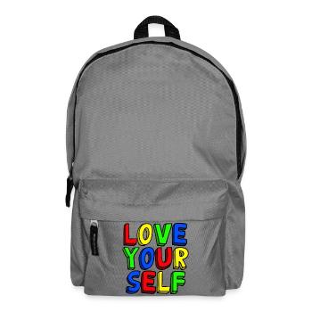 Liebe dich selbst bunte Pop Art - Rucksack - Mittelgrau - Vorne