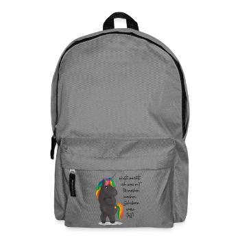 Einhorndrache mit Regenbogenmähne - Rucksack - Mittelgrau - Vorne