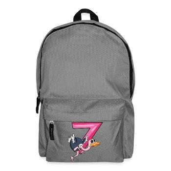 7 birthday 7 years old with animal motif - seven - Backpack - elephant grey - Front