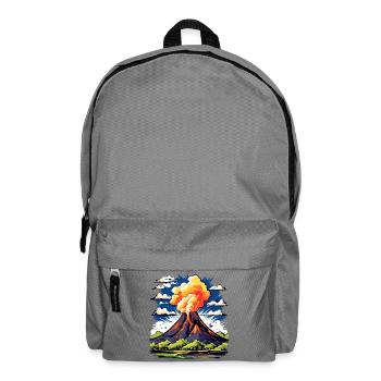 active volcano with ash cloud and lava flows - Backpack - elephant grey - Front