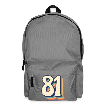 Vintage Retro T-Shirt Nummer 81 Eighty One - Rucksack - Mittelgrau - Vorne