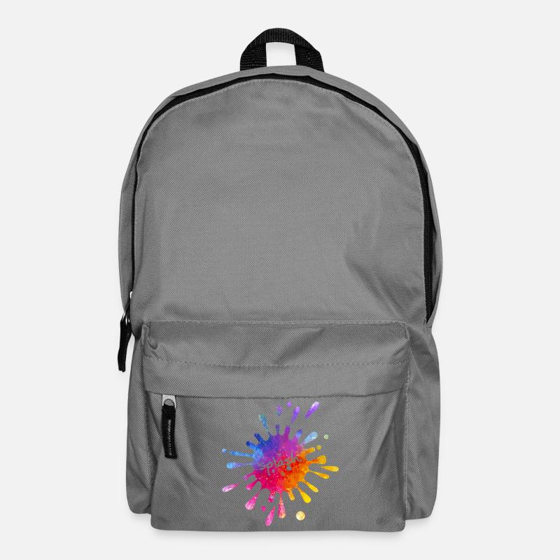 Splash - bunter Farbklecks - Rucksack - Mittelgrau
