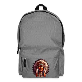 Amerikanischer Indianer Amerikaner - Rucksack - Mittelgrau - Vorne