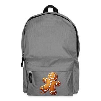 Lebkuchenmann mit Biss – Weihnachtliches Design - Rucksack - Mittelgrau - Vorne