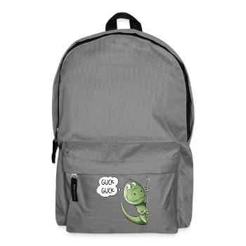 Guck Guck T-Rex Dino I Tyrannosaurus Dinosaurier - Rucksack - Mittelgrau - Vorne