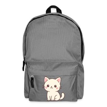 Illustration de chat de style kawaii - Sac à dos - gris éléphant - Devant
