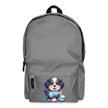 Feldhockey Welpe Berner Sennenhund Mit Ball - Rucksack - Mittelgrau - Vorne