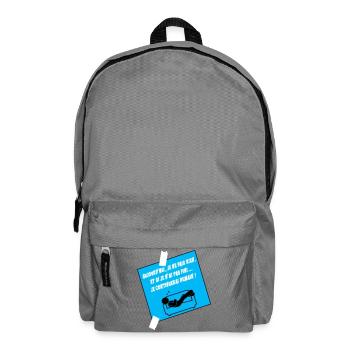 Humorist Quote on Blue Sofa - Backpack - elephant grey - Front