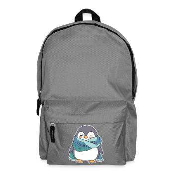 Pingouin douillet en écharpe hivernale - Sac à dos - gris éléphant - Devant