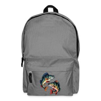 Zwei springende Barsche - Rucksack - Mittelgrau - Vorne