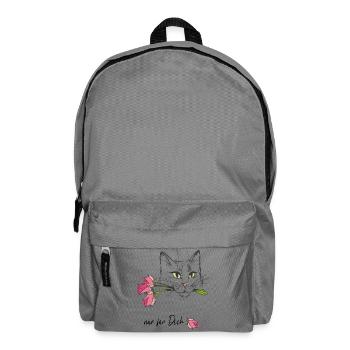 Cat with roses - Backpack - elephant grey - Front