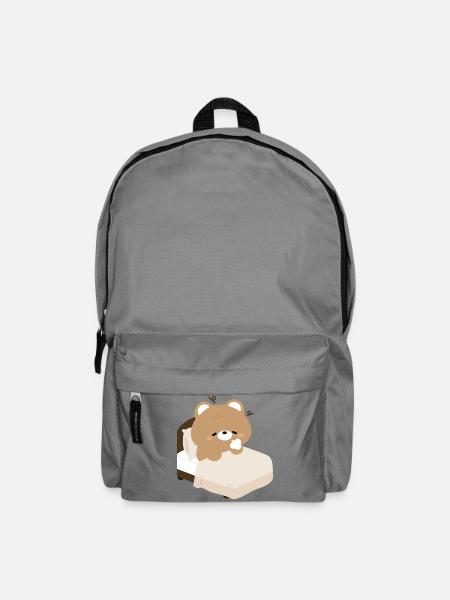 Schlafbär auf dem Bett - Rucksack - Mittelgrau