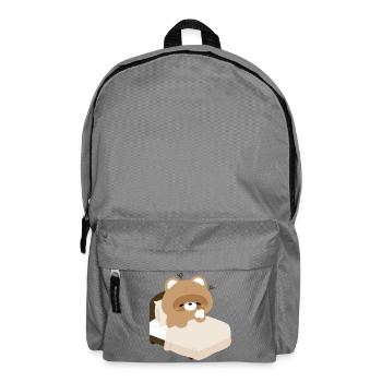 Cozy Sleepy Beaver on Bed - Backpack - elephant grey - Front