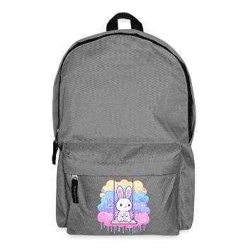 Cuddly bunny on cloud swing - Backpack - elephant grey - Front