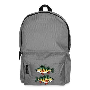 Zwei Barsche – Anglerdesign für Sportfischer - Rucksack - Mittelgrau - Vorne