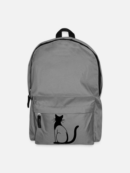 Katze Zeichnung - Rucksack - Mittelgrau