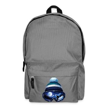 Skifahrer Apres Ski Mütze Skibrille Winter Sport - Rucksack - Mittelgrau - Vorne