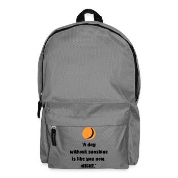 Orangene Mond-Silhouette - Rucksack - Mittelgrau - Vorne