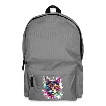 Katze Tier Art - Rucksack - Mittelgrau - Vorne