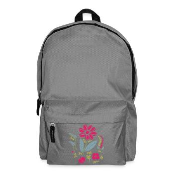 Floral ornament with leaves - Backpack - elephant grey - Front