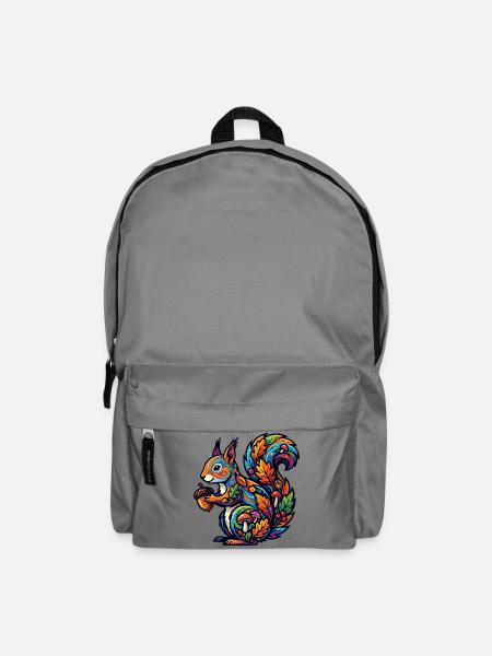 Buntes Eichhörnchen Herbstzauber Nuss Waldbewohner - Rucksack - Mittelgrau