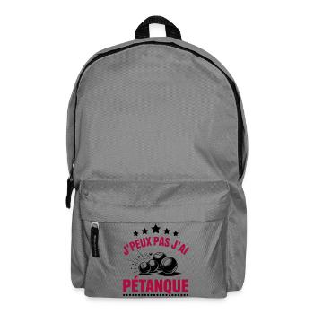 t shirt de pétanque j'peux pas j'ai petanque - Sac à dos - gris éléphant - Devant