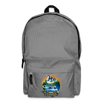 Vanlife Camper Illustration Bergmotiv  - Rucksack - Mittelgrau - Vorne