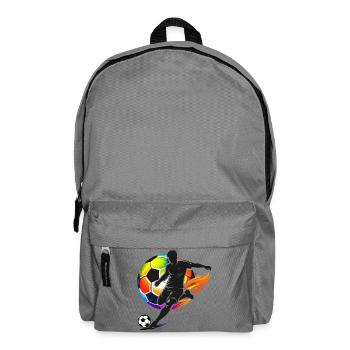 Soccer Shirt Player Silhouette Soccer Ball - Backpack - elephant grey - Front