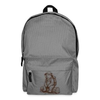 Cool Bear with Backpack Hiking Motif - Backpack - elephant grey - Front